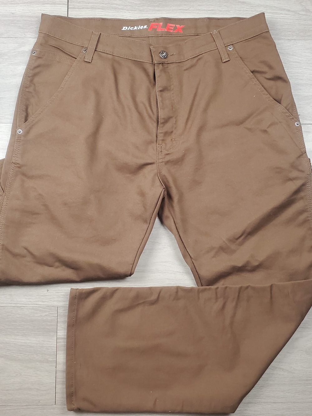 Dickies FLEX Carpenter Work Pants Brown 36x30 Utility Stretch Canvas Mens
